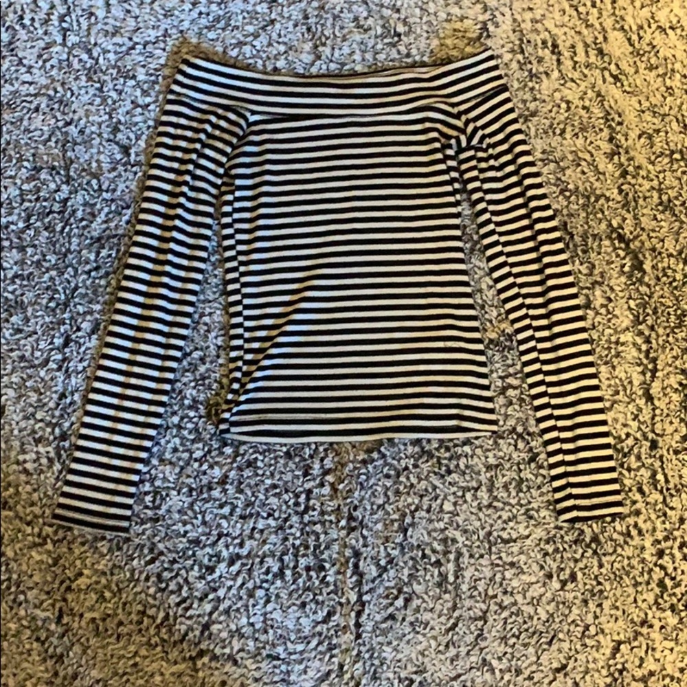 Off the shoulder, long sleeved top